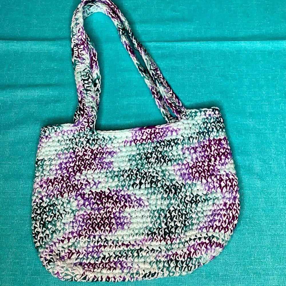 Hand crochet shoulder bag